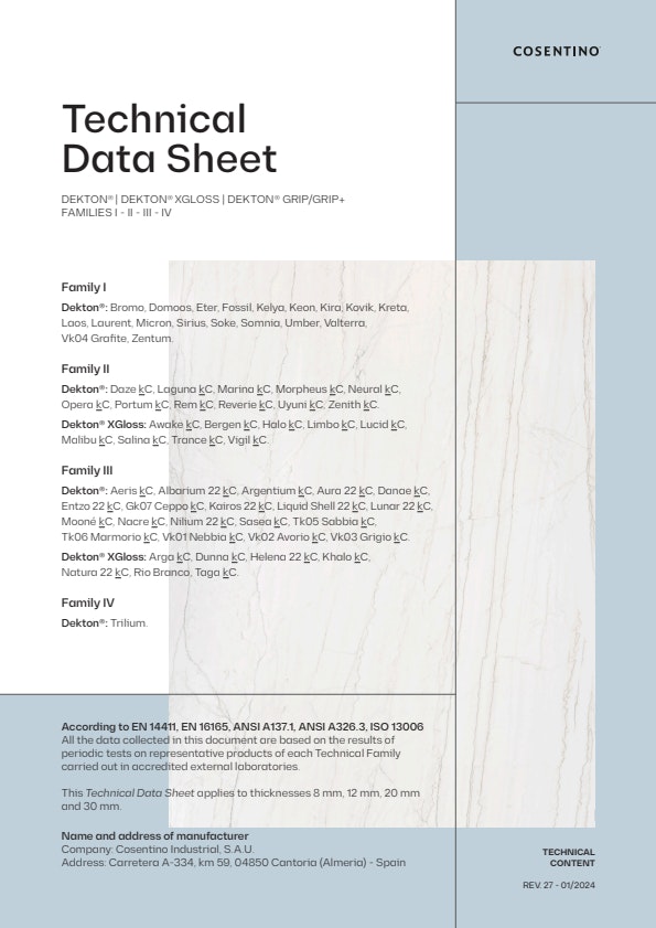 DEKTON Technical Data Sheet (EN)