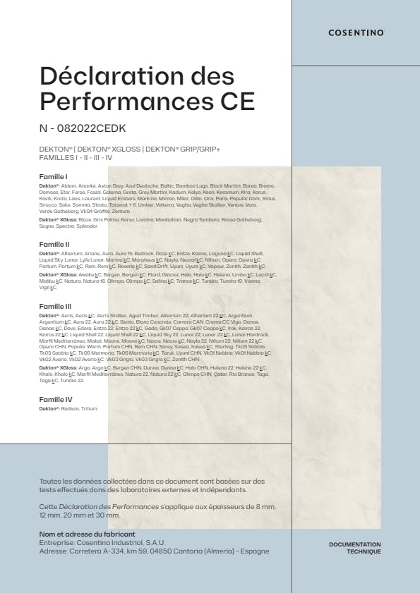 Dekton Déclaration de Performances CE (FR)