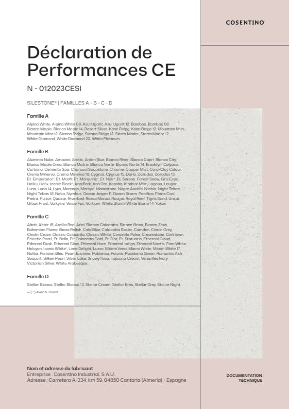 SILESTONE Déclaration de Performances CE (FR)