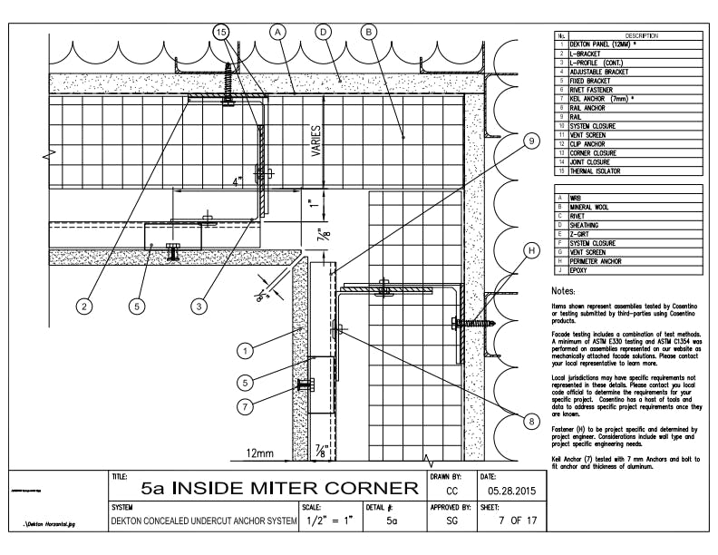 DEKTON Detail 05a  Inside Miter Corner EN