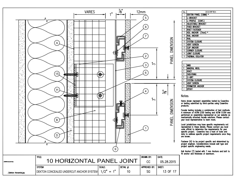 DEKTON Detail 10  Horizontal Panel Joint EN