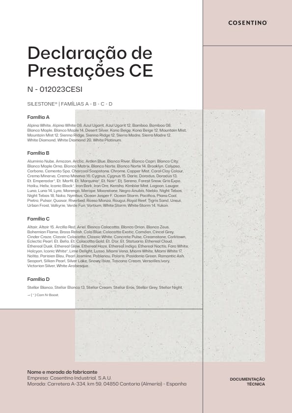 Silestone Declaraçao de Prestaçoes CE (PT)