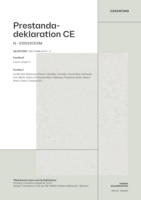 Silestone XM Prestanda deklaration CE (SE)