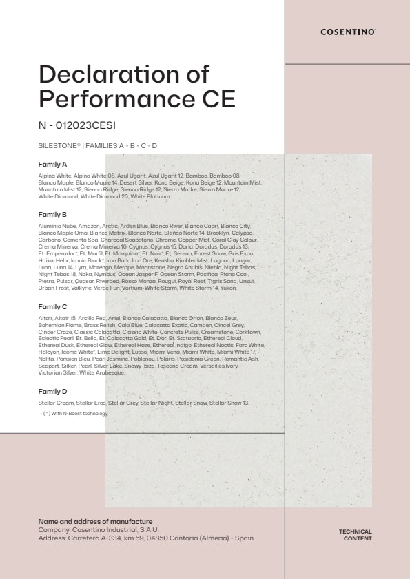 SILESTONE Declaration of Performance CE (EN)