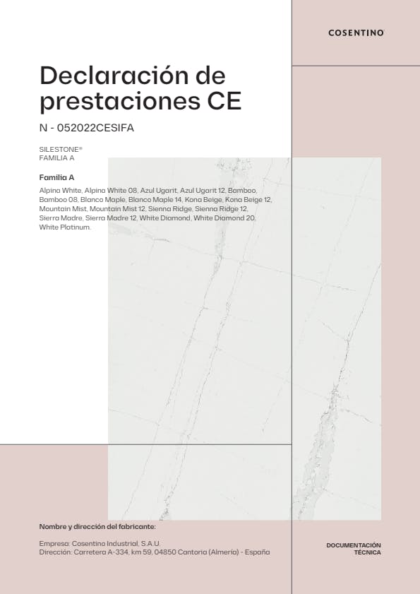 Silestone Declaracion de Prestaciones CE