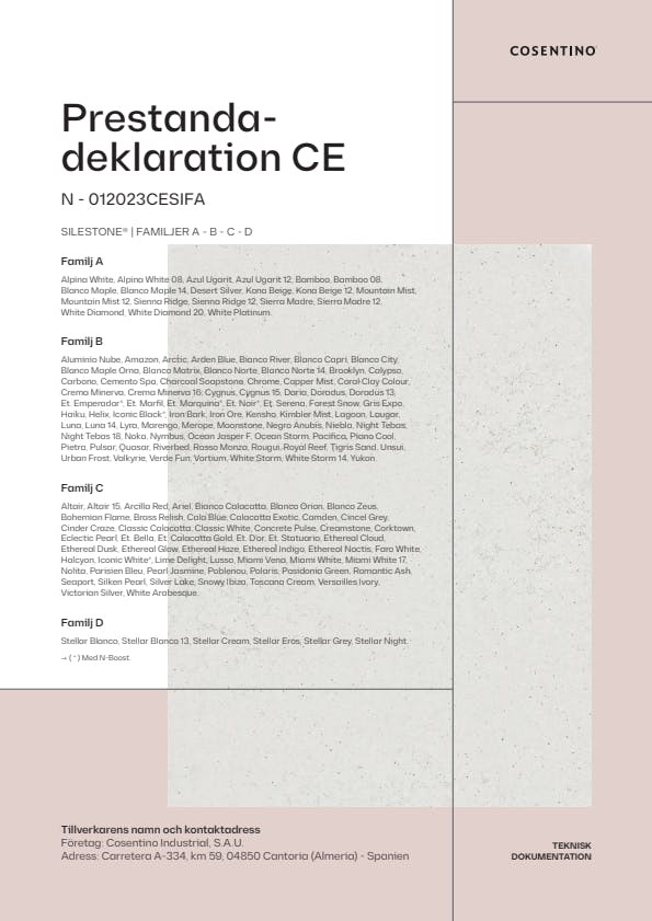 Silestone Prestandadeklaration CE (SE)