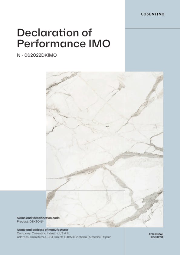 DEKTON Declaracion de Prestaciones IMO (EN)