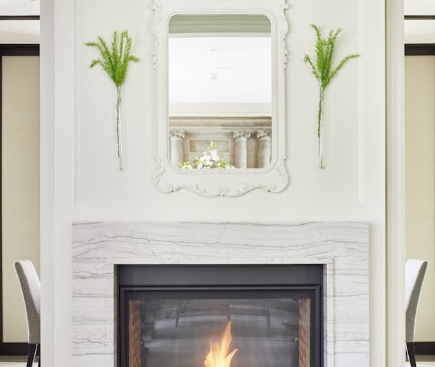 White Macaubas Fireplace