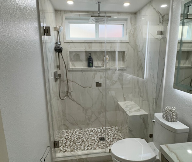 Bathroom shower wall and countertops