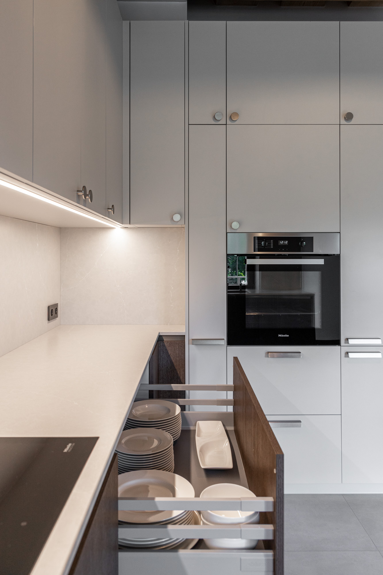 U form kitchen in one Latvian house