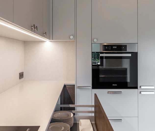U form kitchen in one Latvian house