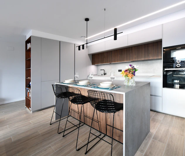 Cocina Abierta con Isla Dekton