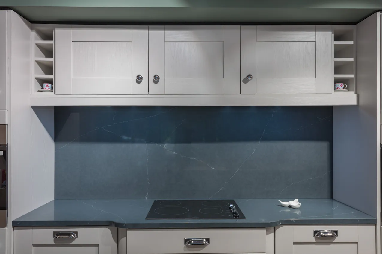Grey and white kitchen