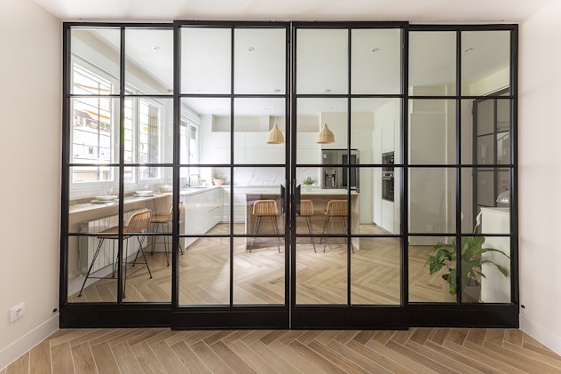 A SLIDING DOOR with glass for KITCHEN CJR 