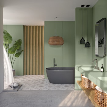 Silestone Bathroom - Posidonia Green