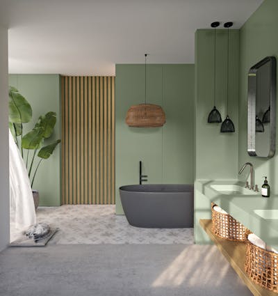 Silestone Bathroom - Posidonia Green
