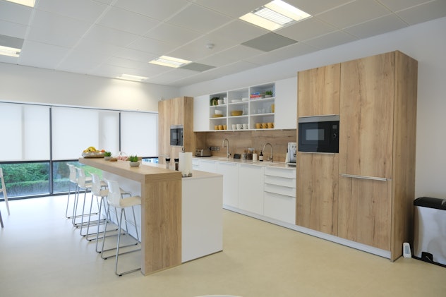 Light, refreshing office kitchen