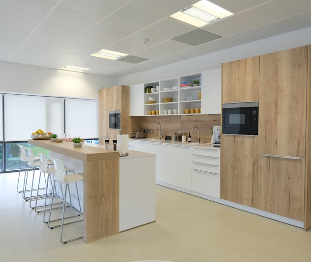 Light, refreshing office kitchen