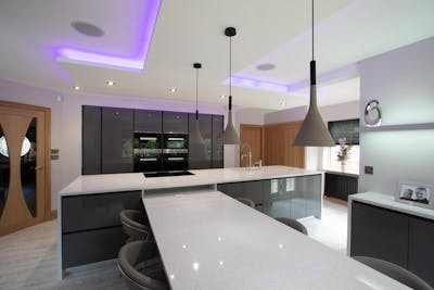 GREY GLOSS MODERN KITCHEN IN SHEFFIELD BY CONCEPT INTERIORS.