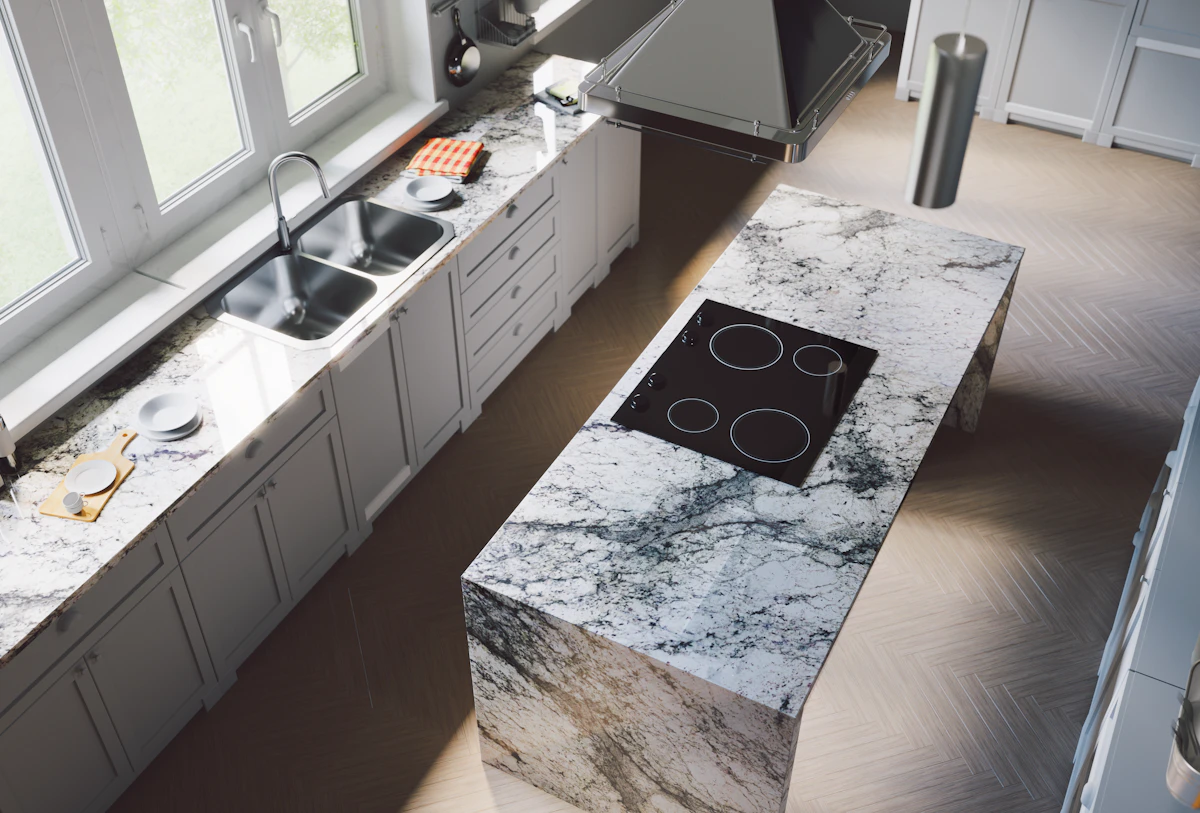 White Lava Granite scene 2
