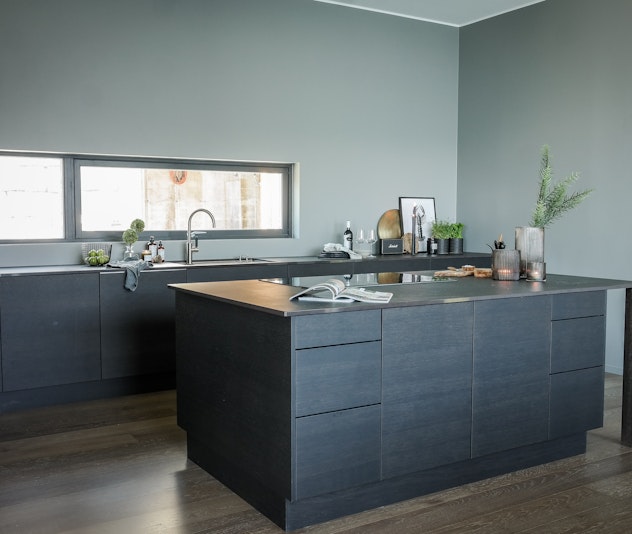 Modern grey tones in this Norwegian kitchen